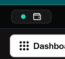 Taostats staking page header showing a connected-wallet status indicator and a dashboard navigation button