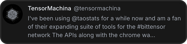 Testimonial from TensorMachina (@tensormachina) on X