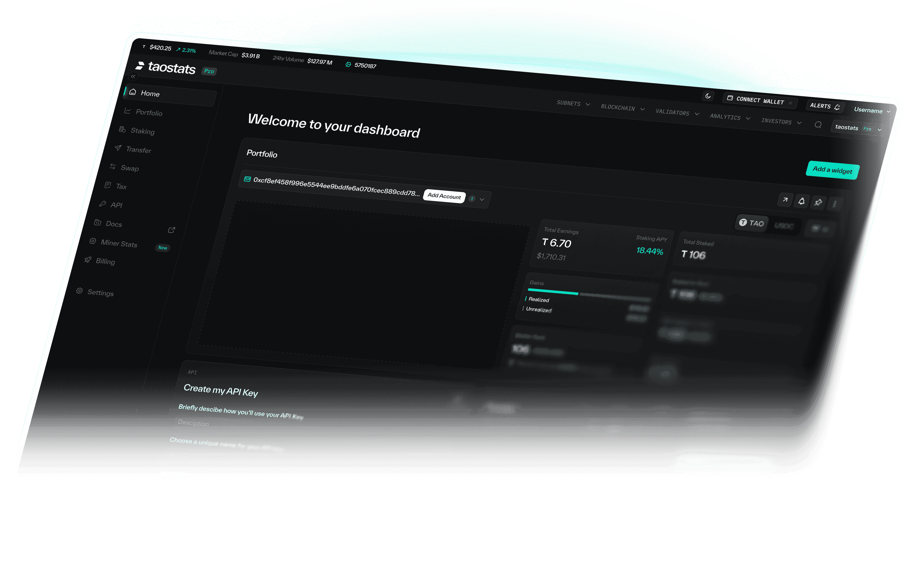 Taostats Pro dashboard