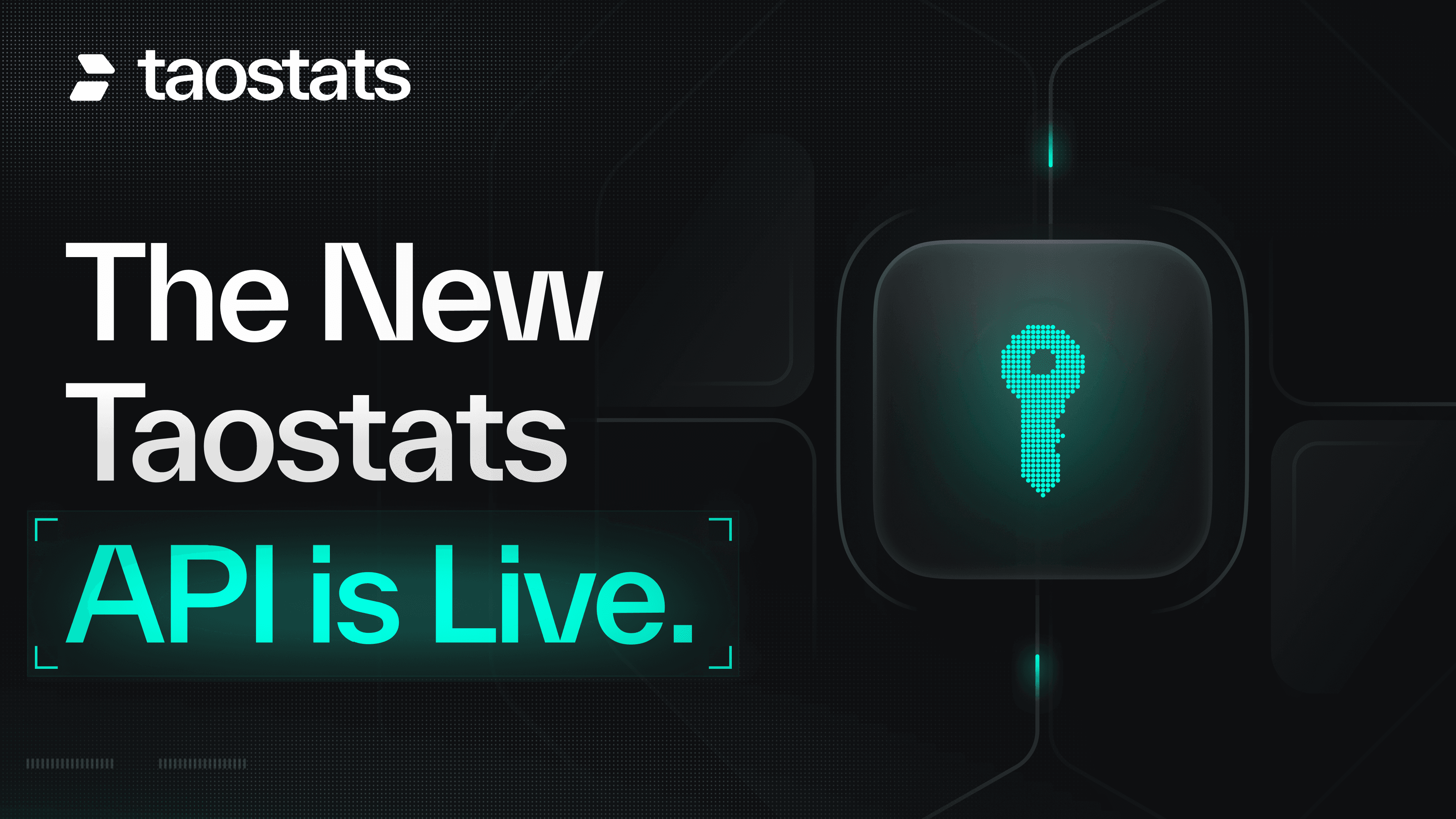 Header image for a taostats article about the new, faster and more data accurate API.